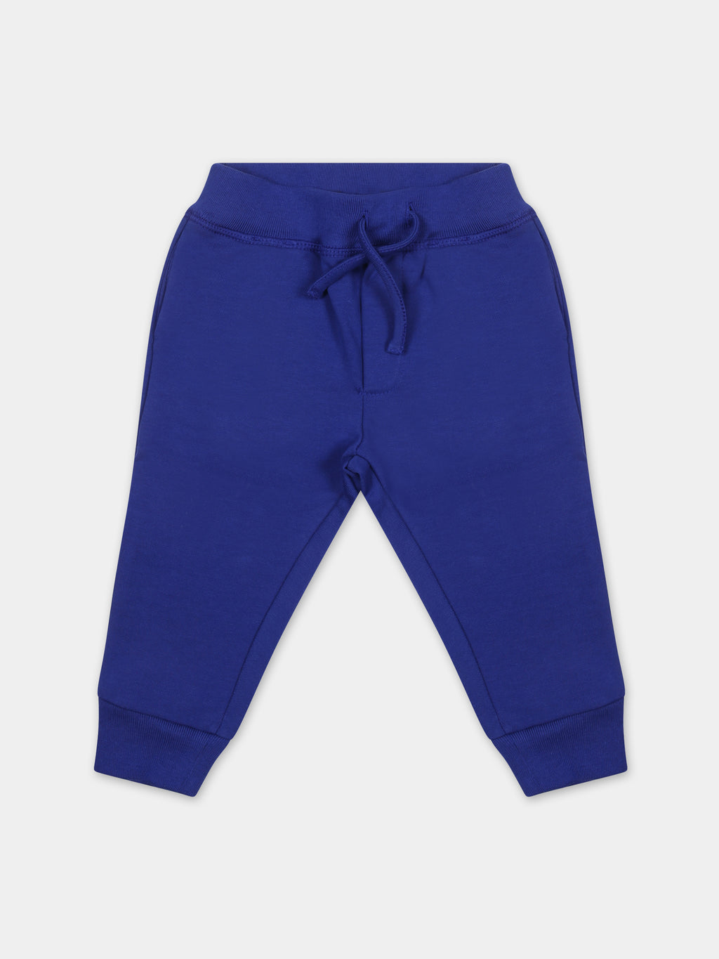 Light blue trousers for baby boy with logo